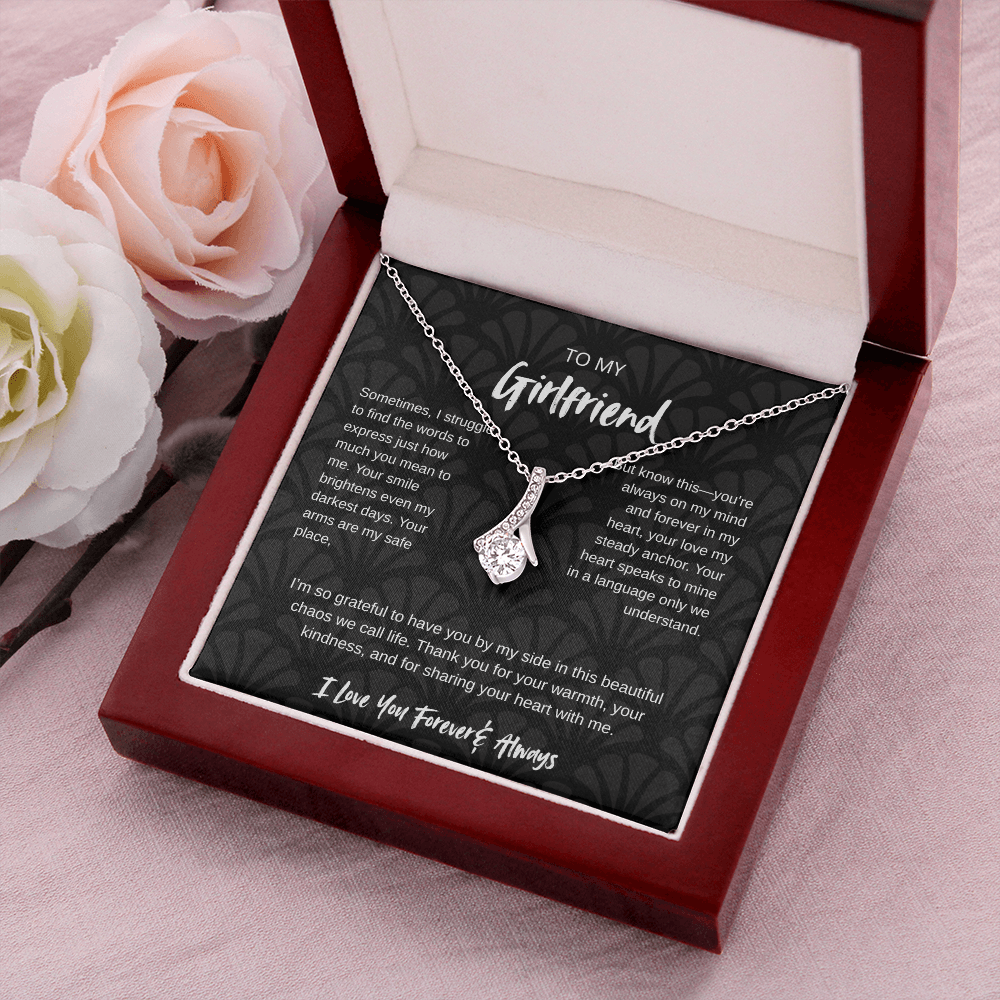 To My Girlfriend – Forever & Always |Necklace with Romantic Message Card