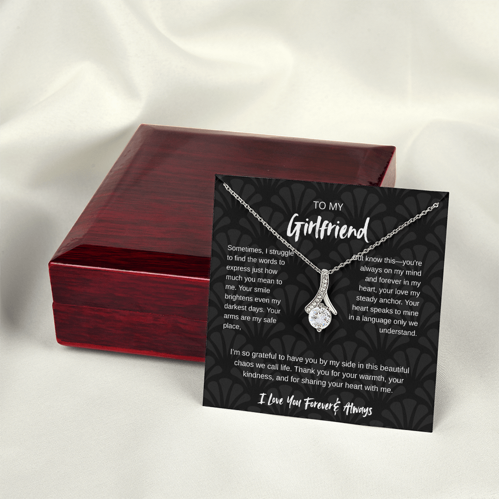 To My Girlfriend – Forever & Always |Necklace with Romantic Message Card