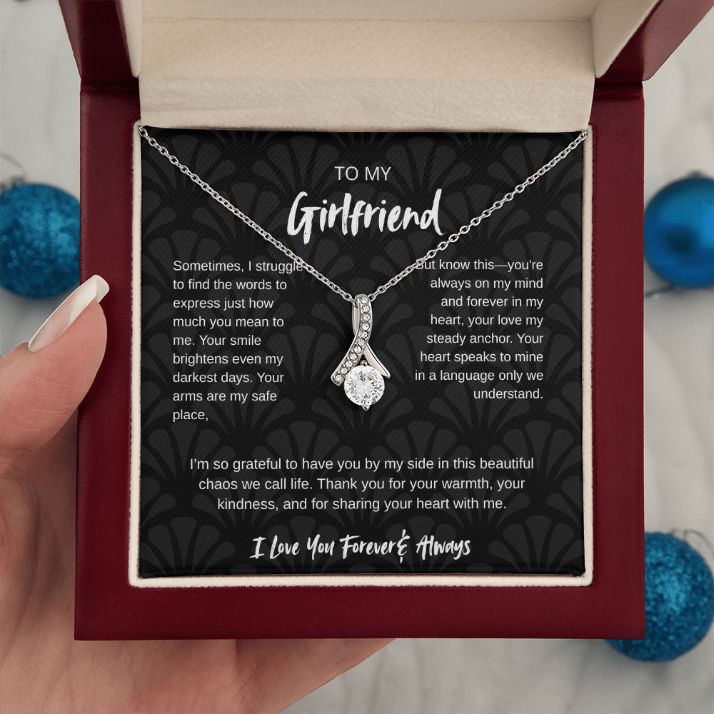 To My Girlfriend – Forever & Always |Necklace with Romantic Message Card