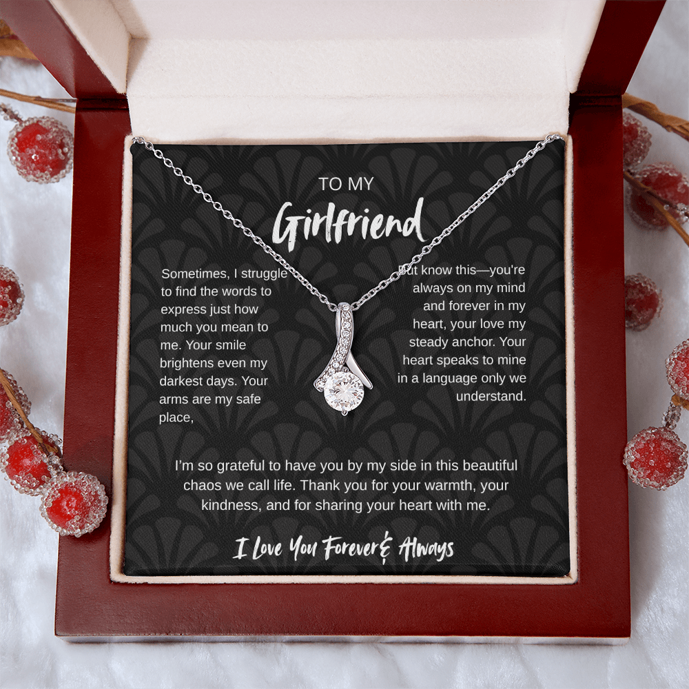 To My Girlfriend – Forever & Always |Necklace with Romantic Message Card