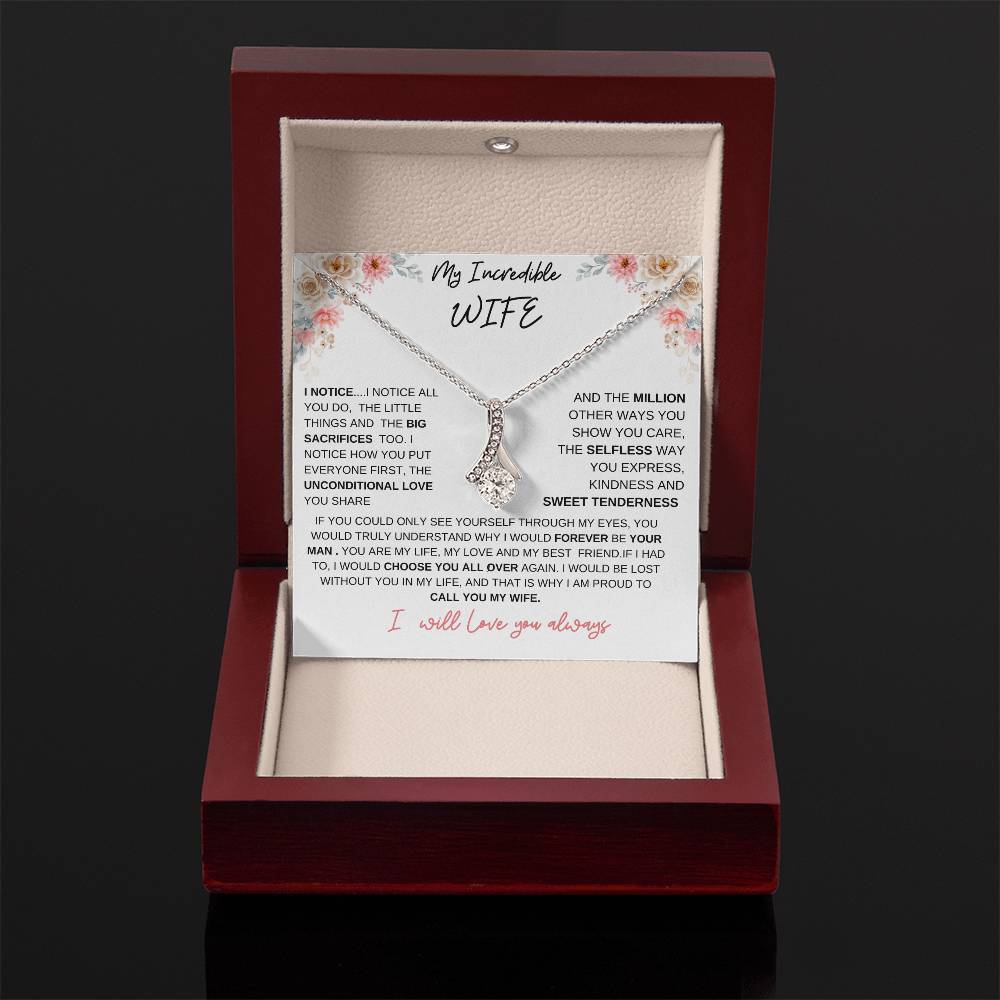 TO MY INCREDIBLE WIFE-THE ALLURING BEAUTY NECKLACE