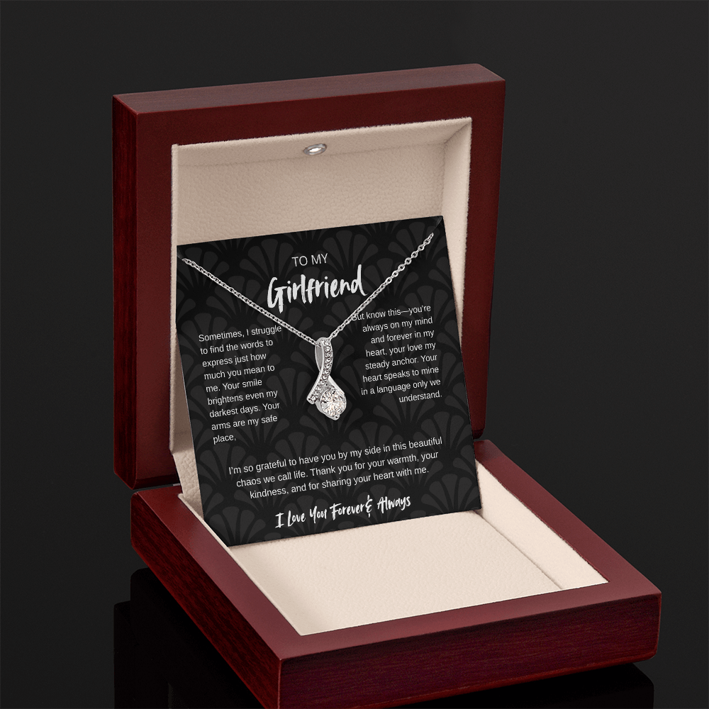 To My Girlfriend – Forever & Always |Necklace with Romantic Message Card