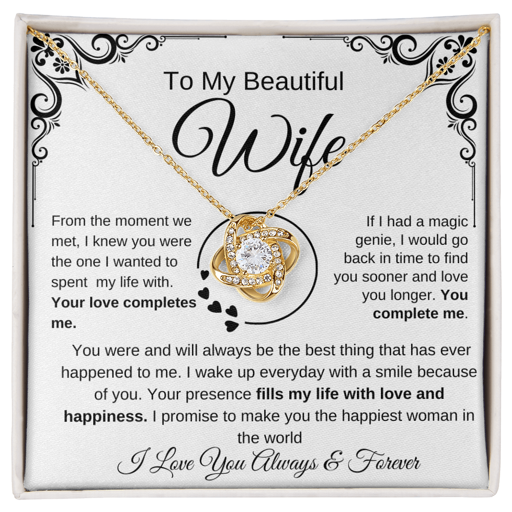 My Beautiful Wife Love Knot Necklace