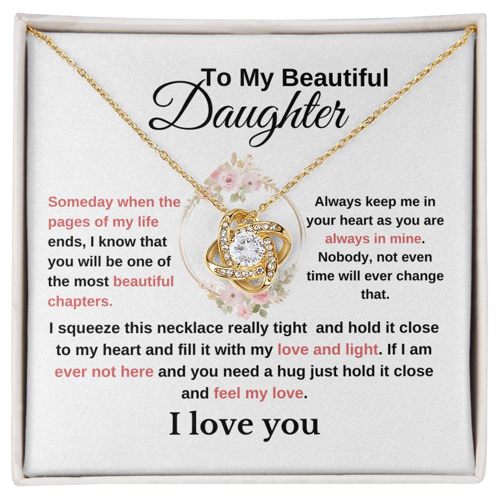 To My Beautiful Daughter-Lovely Love Knot Necklace