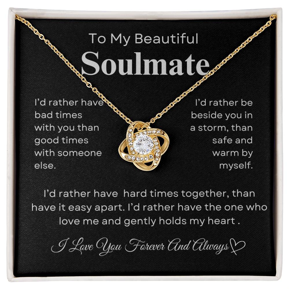 BEAUTIFUL SOULMATE LOVEKNOT NECKLACE