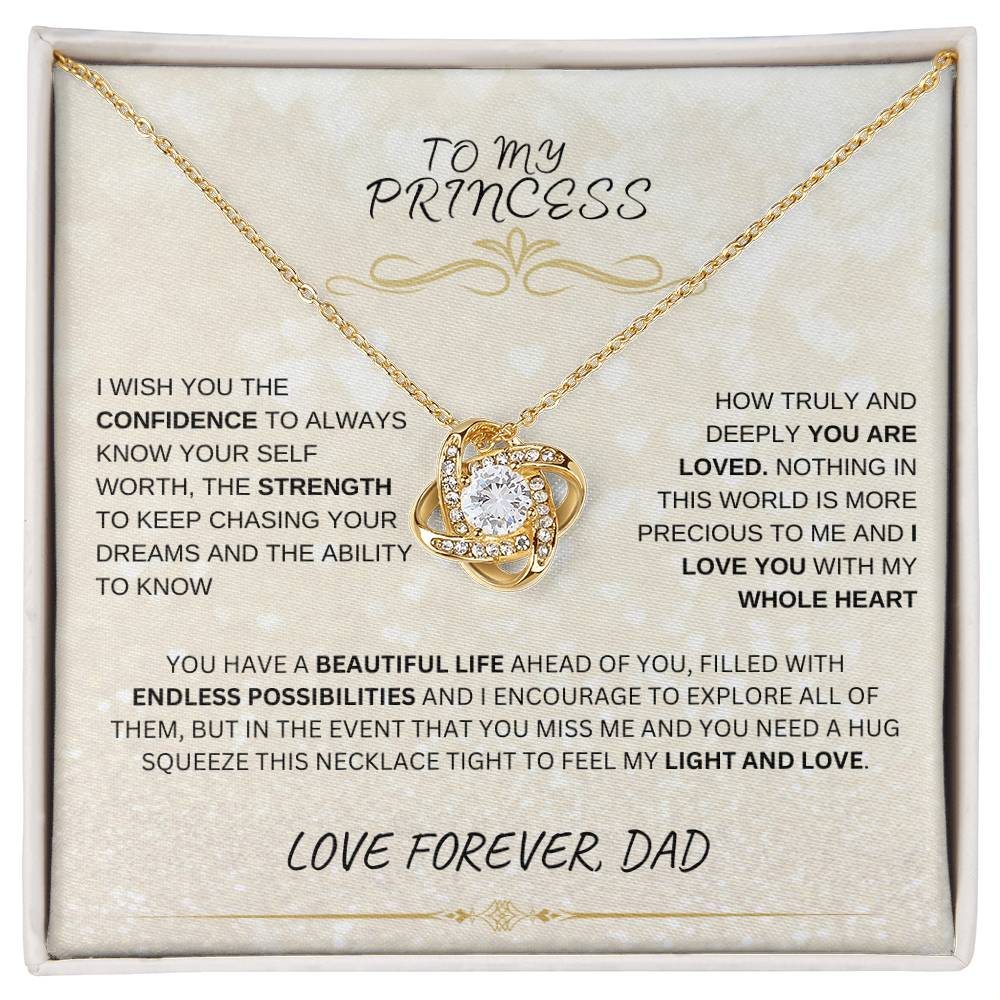 To My Princess- Love Knot Necklace