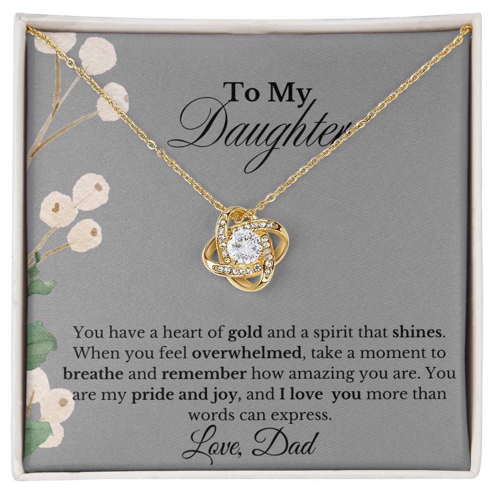 To my Daughter, Love Dad| Love Knot Necklace