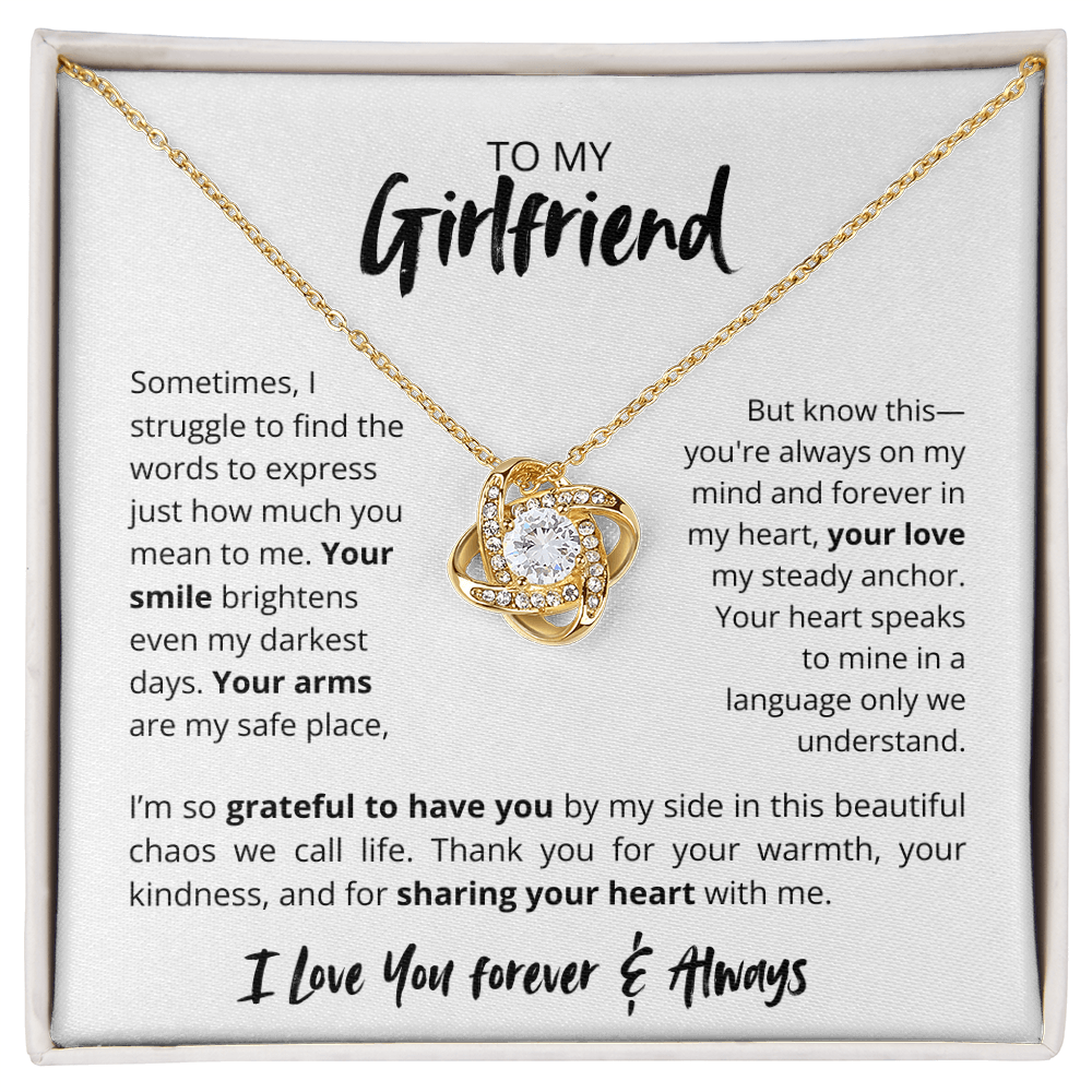 To My Girlfriend – Thanks You For Sharing Your Heart Romantic Message Card