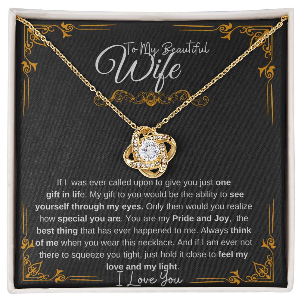 To My Beautiful Wife| Love Knot Necklace