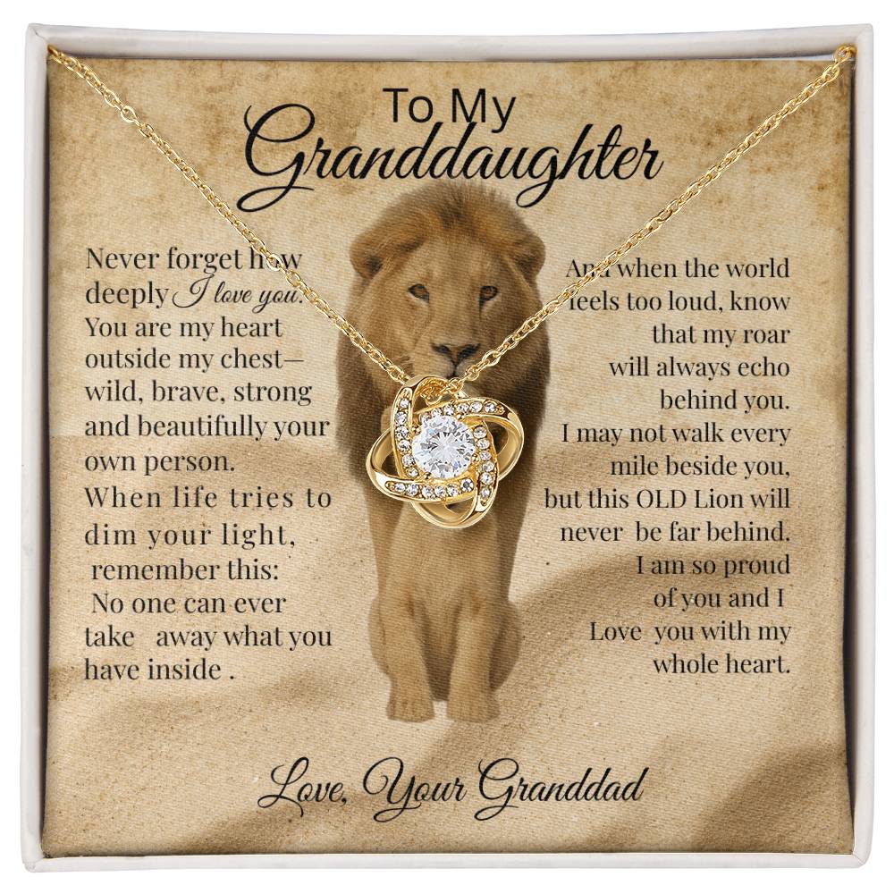 To My Granddaughter – Lion Heart Necklace Gift from Dad