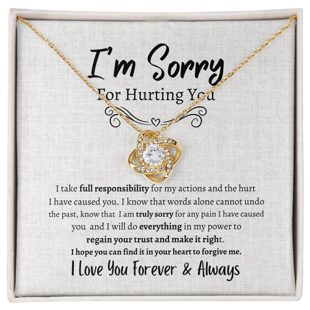I'M SORRY AND WANT TO MAKE IT RIGHT LOVE KNOT NECKLACE