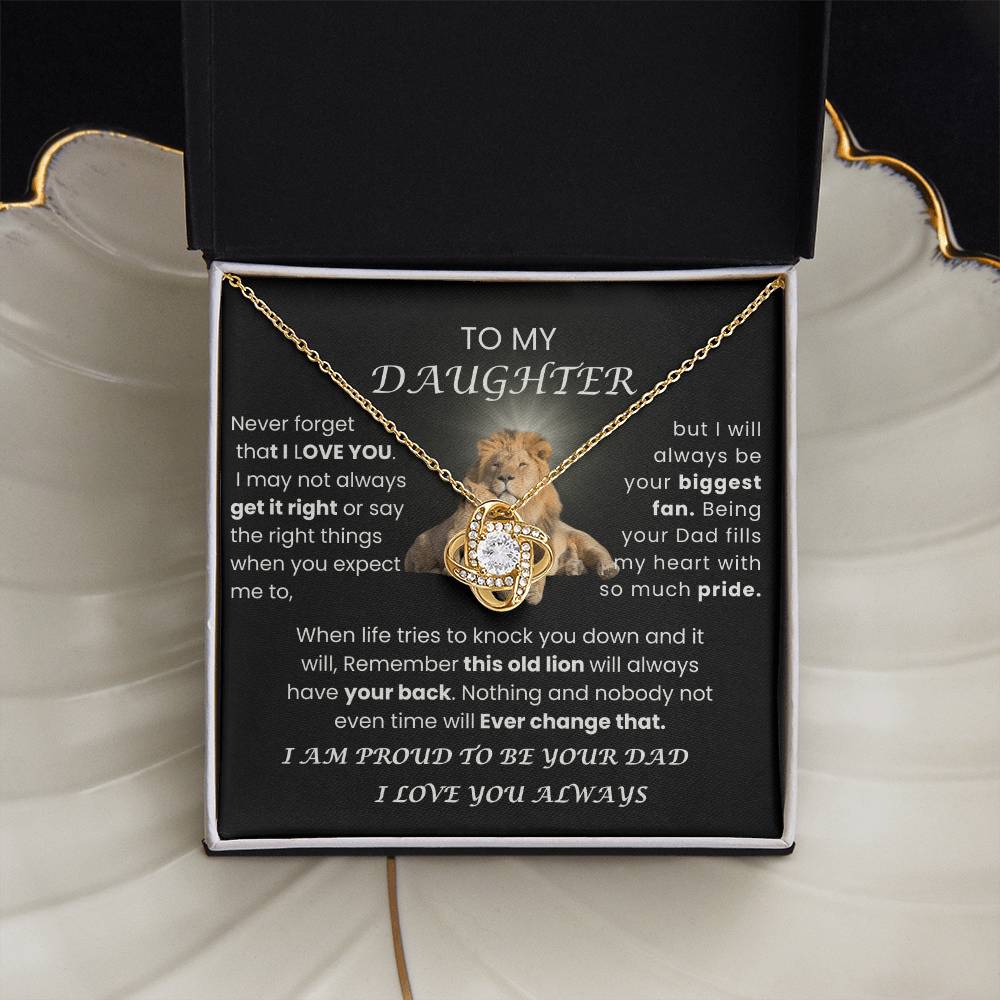 MY DAUGHTER " YOU FILL MY HEART WITH PRIDE"|LOVEKNOT NECKLACE