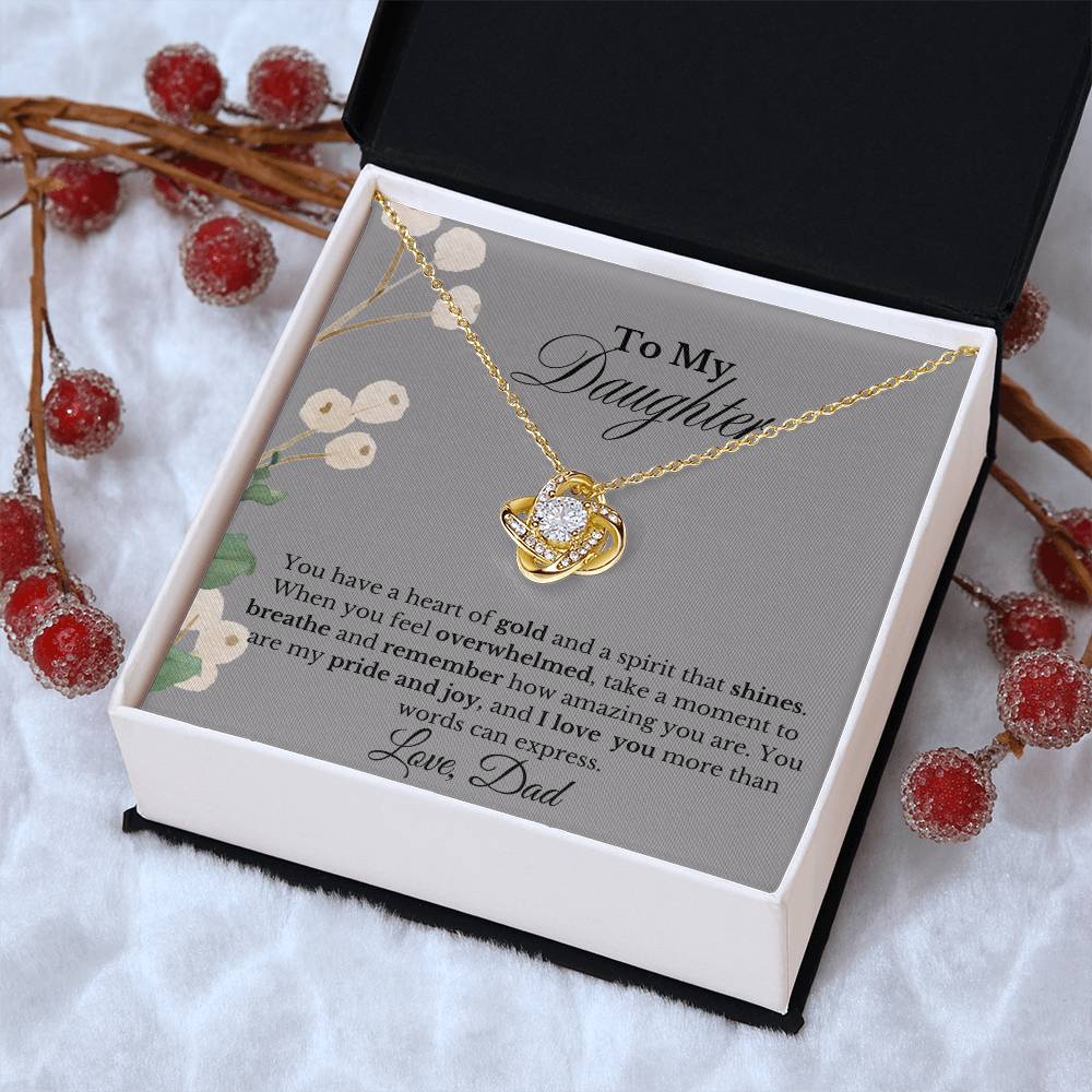 To my Daughter, Love Dad| Love Knot Necklace