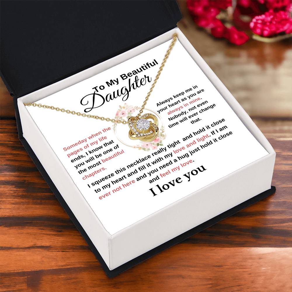 To My Beautiful Daughter-Lovely Love Knot Necklace