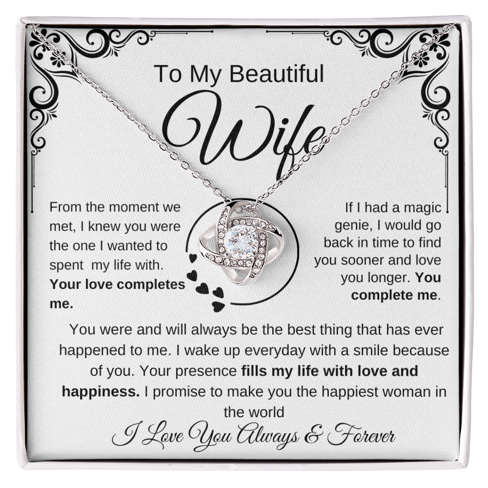 My Beautiful Wife Love Knot Necklace