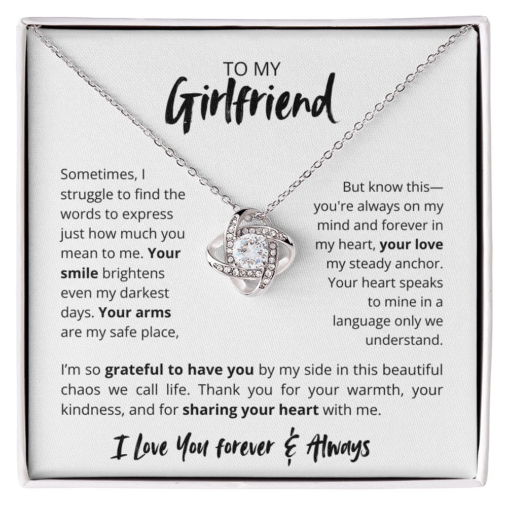 To My Girlfriend – Thanks You For Sharing Your Heart Romantic Message Card