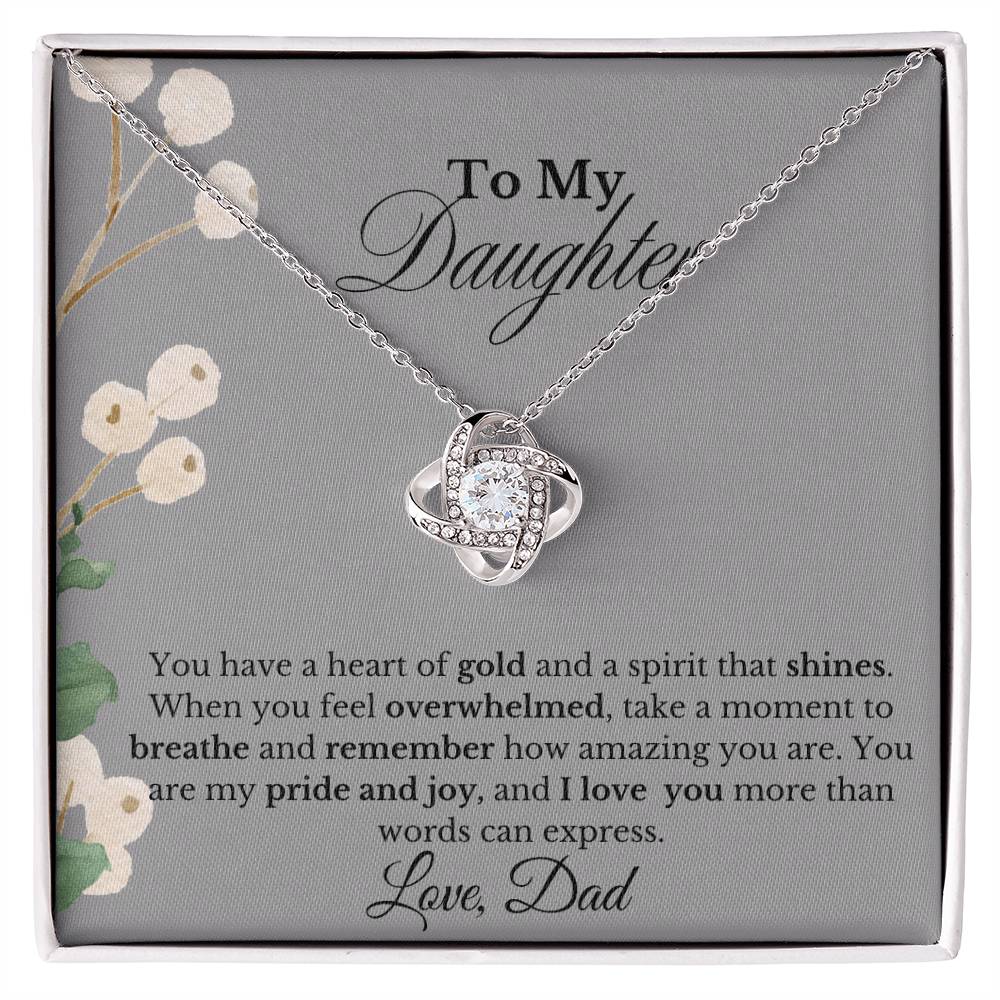To my Daughter, Love Dad| Love Knot Necklace