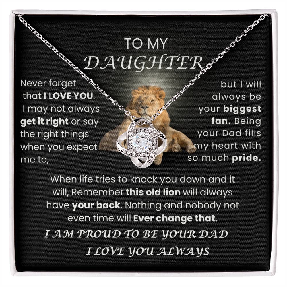 MY DAUGHTER " YOU FILL MY HEART WITH PRIDE"|LOVEKNOT NECKLACE