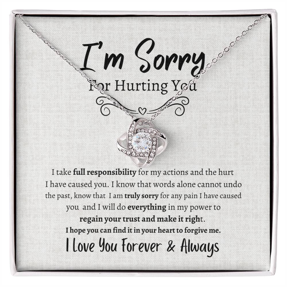 I'M SORRY AND WANT TO MAKE IT RIGHT LOVE KNOT NECKLACE