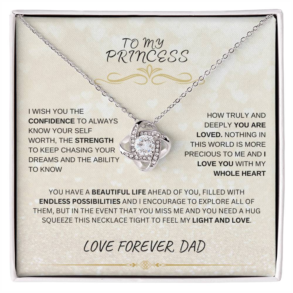 To My Princess- Love Knot Necklace