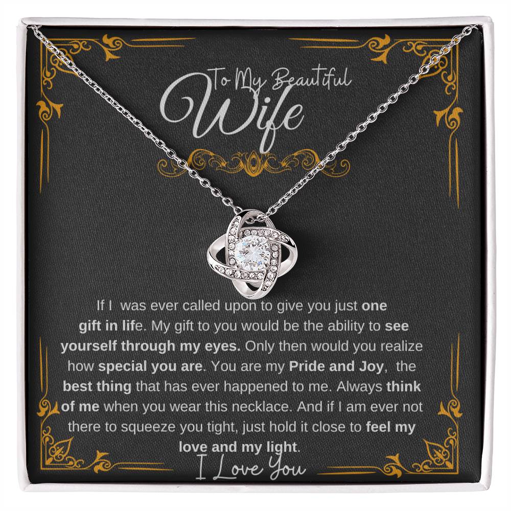 To My Beautiful Wife| Love Knot Necklace
