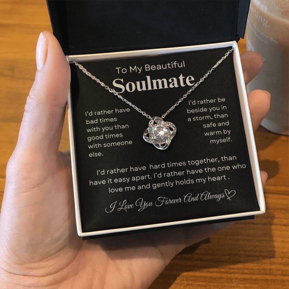 BEAUTIFUL SOULMATE LOVEKNOT NECKLACE