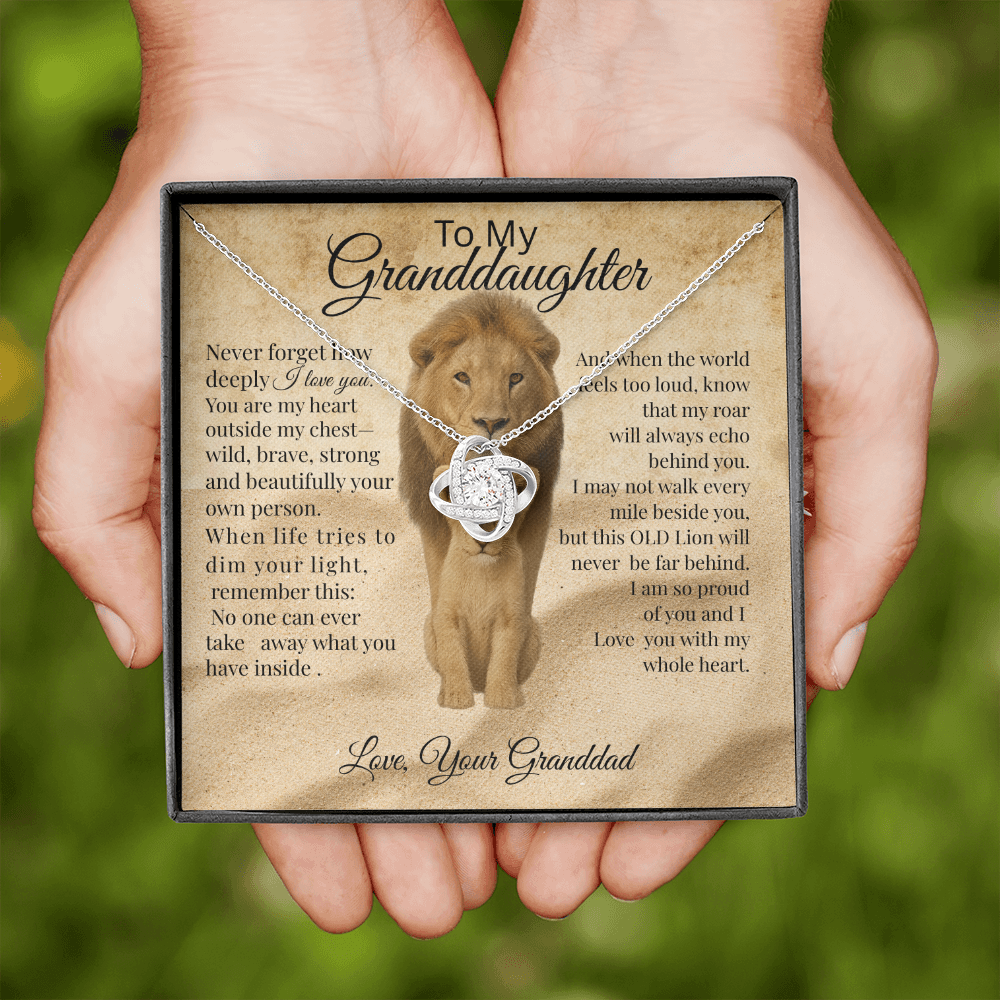 To My Granddaughter – Lion Heart Necklace Gift from Dad