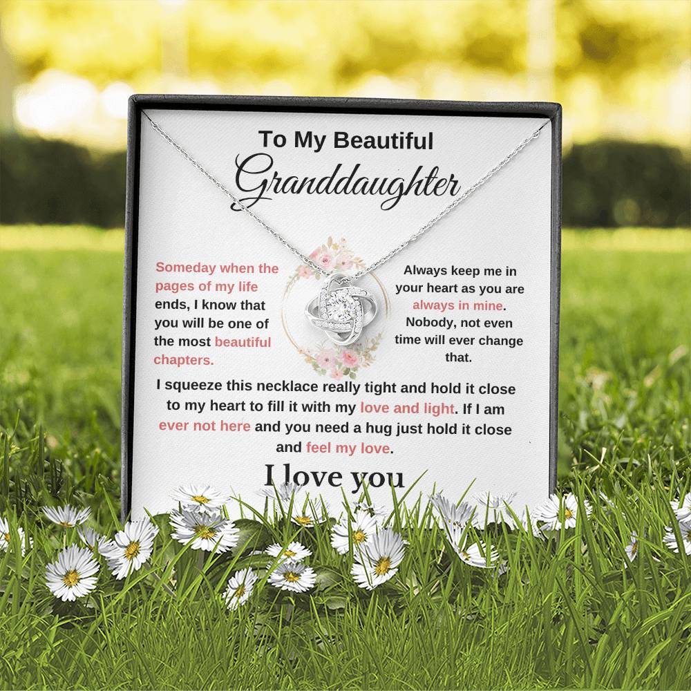 To My Beautiful Granddaughter-Love Knot Necklace