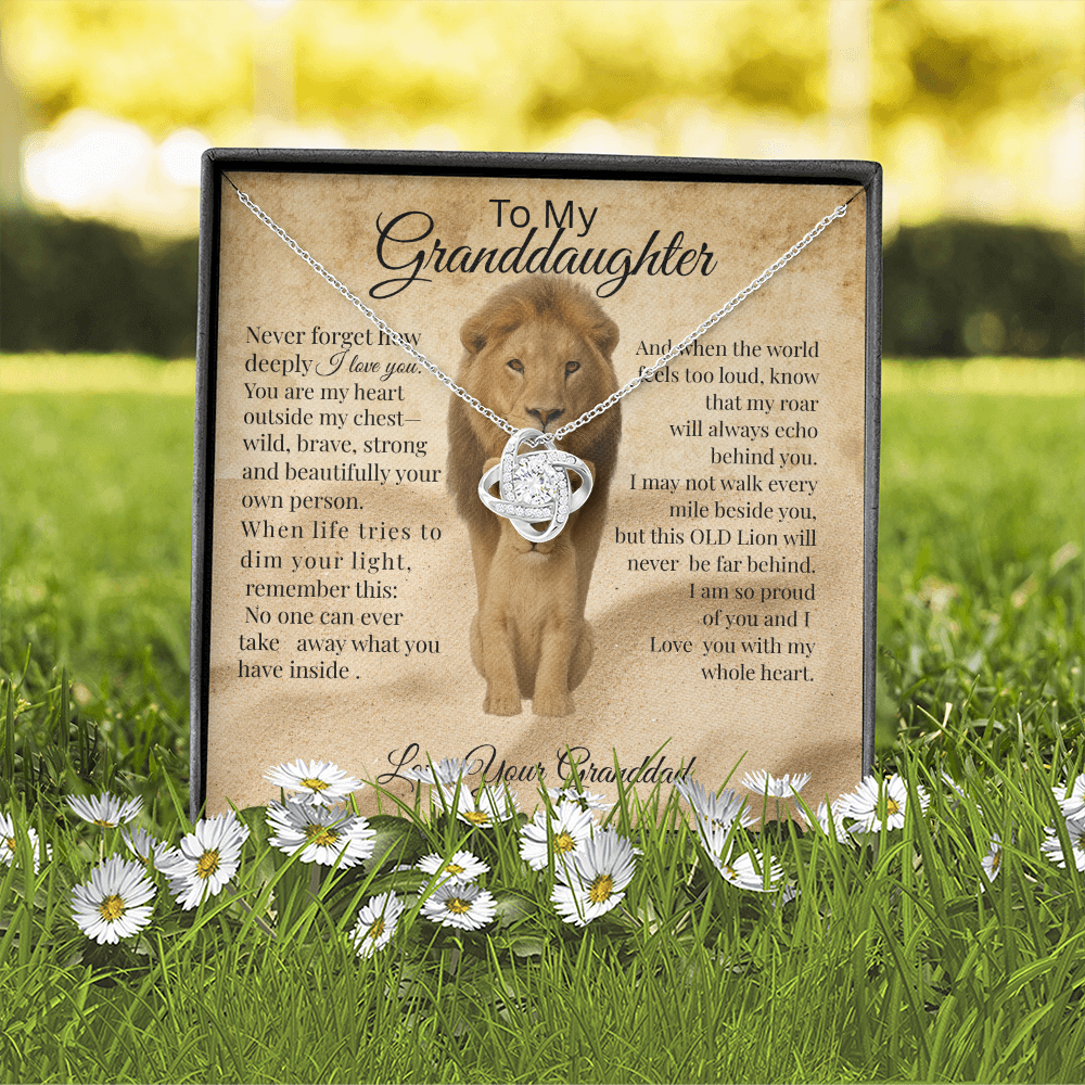 To My Granddaughter – Lion Heart Necklace Gift from Dad