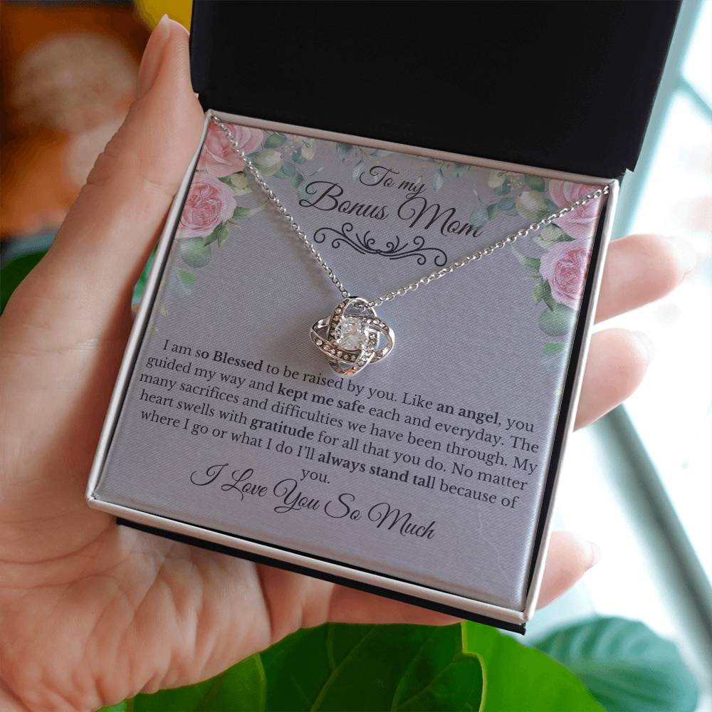 To My Mom-You are my Bonus I Love You |Forever Knot Necklace