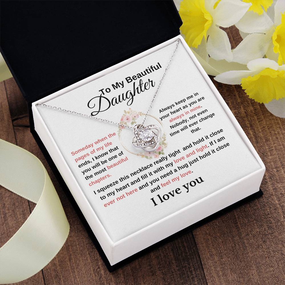 To My Beautiful Daughter-Lovely Love Knot Necklace