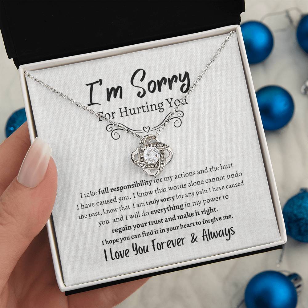 I'M SORRY AND WANT TO MAKE IT RIGHT LOVE KNOT NECKLACE