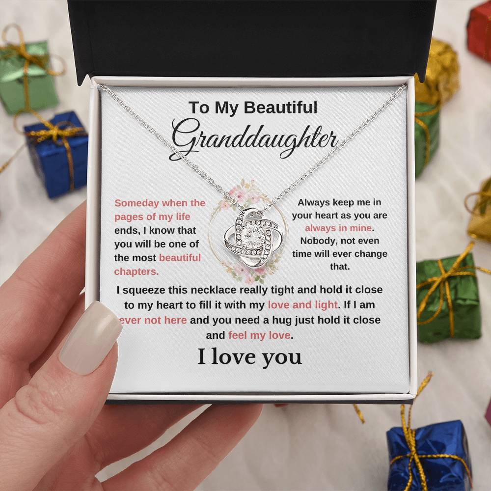 To My Beautiful Granddaughter-Love Knot Necklace