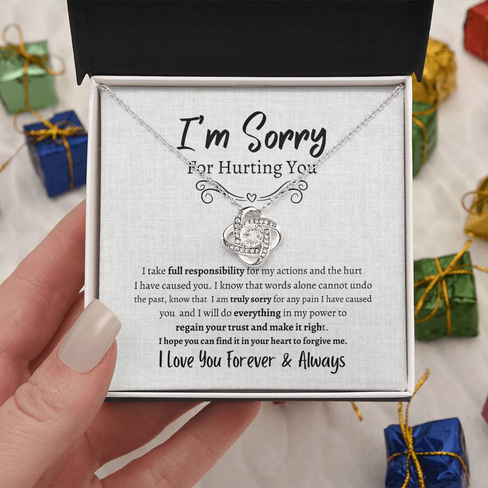 I'M SORRY AND WANT TO MAKE IT RIGHT LOVE KNOT NECKLACE