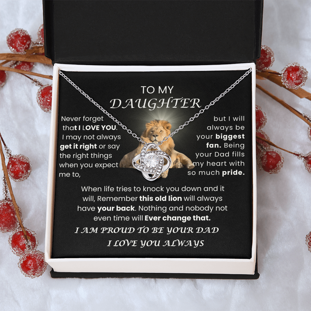 MY DAUGHTER " YOU FILL MY HEART WITH PRIDE"|LOVEKNOT NECKLACE