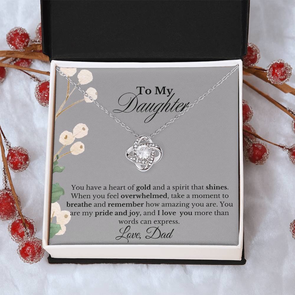 To my Daughter, Love Dad| Love Knot Necklace