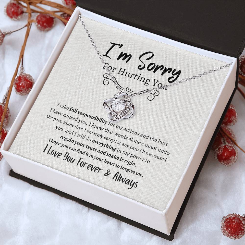 I'M SORRY AND WANT TO MAKE IT RIGHT LOVE KNOT NECKLACE