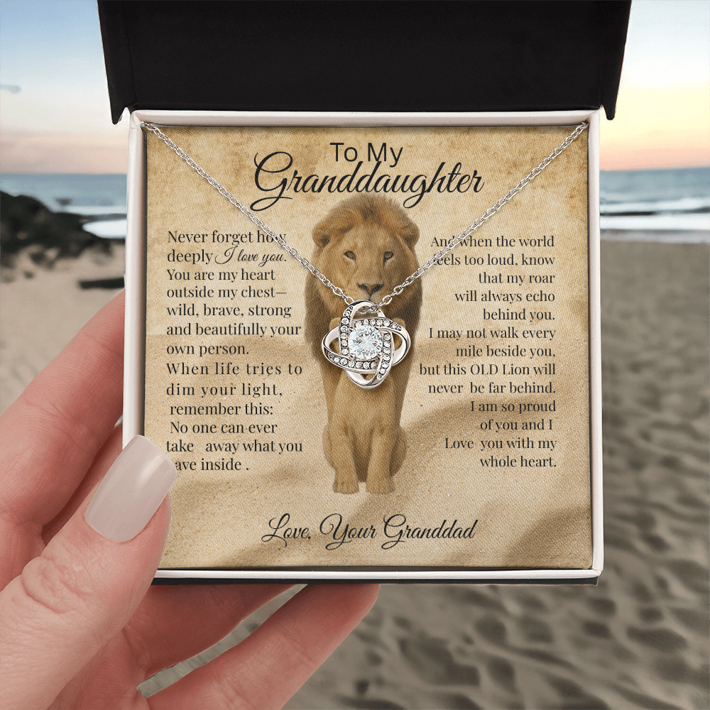 To My Granddaughter – Lion Heart Necklace Gift from Dad