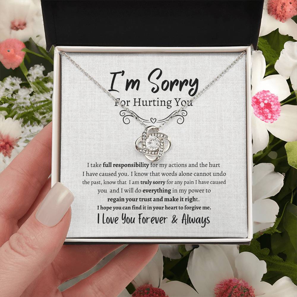 I'M SORRY AND WANT TO MAKE IT RIGHT LOVE KNOT NECKLACE