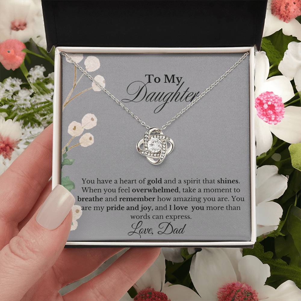 To my Daughter, Love Dad| Love Knot Necklace