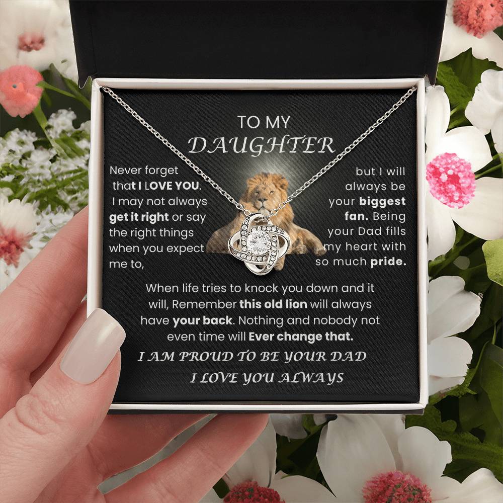 MY DAUGHTER " YOU FILL MY HEART WITH PRIDE"|LOVEKNOT NECKLACE