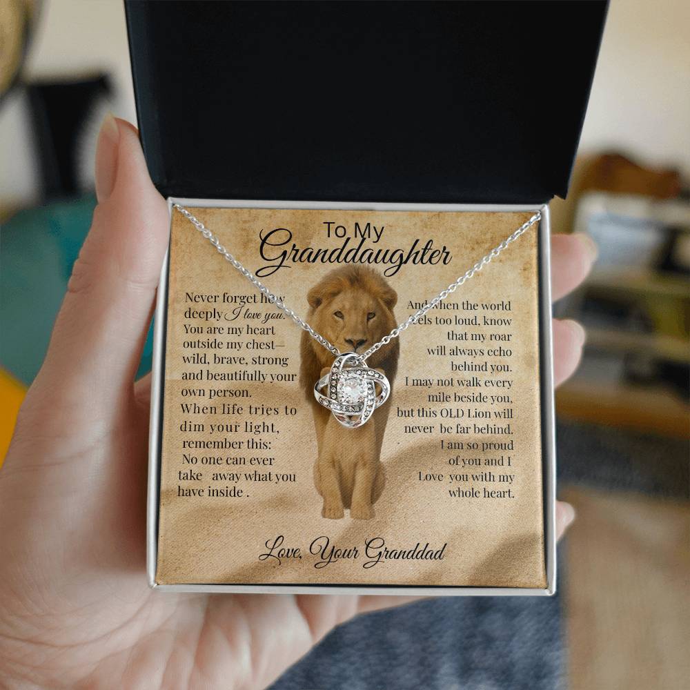 To My Granddaughter – Lion Heart Necklace Gift from Dad