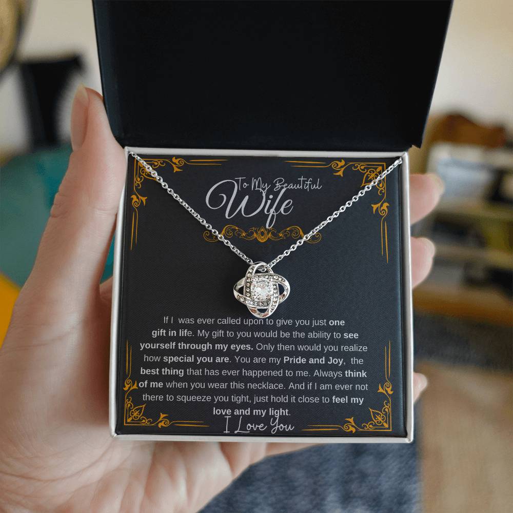 To My Beautiful Wife| Love Knot Necklace