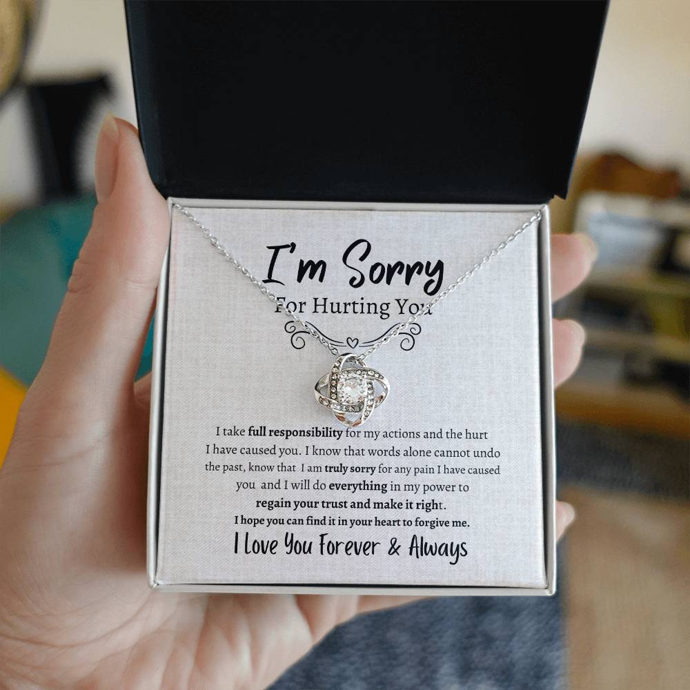 I'M SORRY AND WANT TO MAKE IT RIGHT LOVE KNOT NECKLACE
