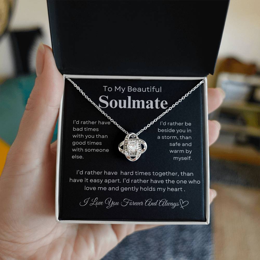 BEAUTIFUL SOULMATE LOVEKNOT NECKLACE