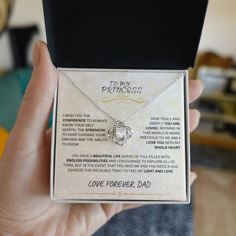 To My Princess- Love Knot Necklace
