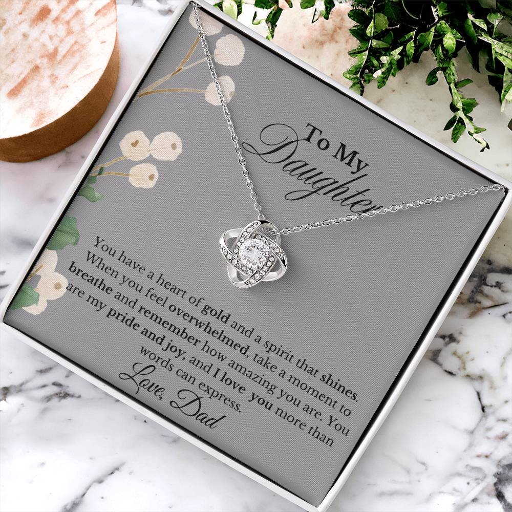 To my Daughter, Love Dad| Love Knot Necklace