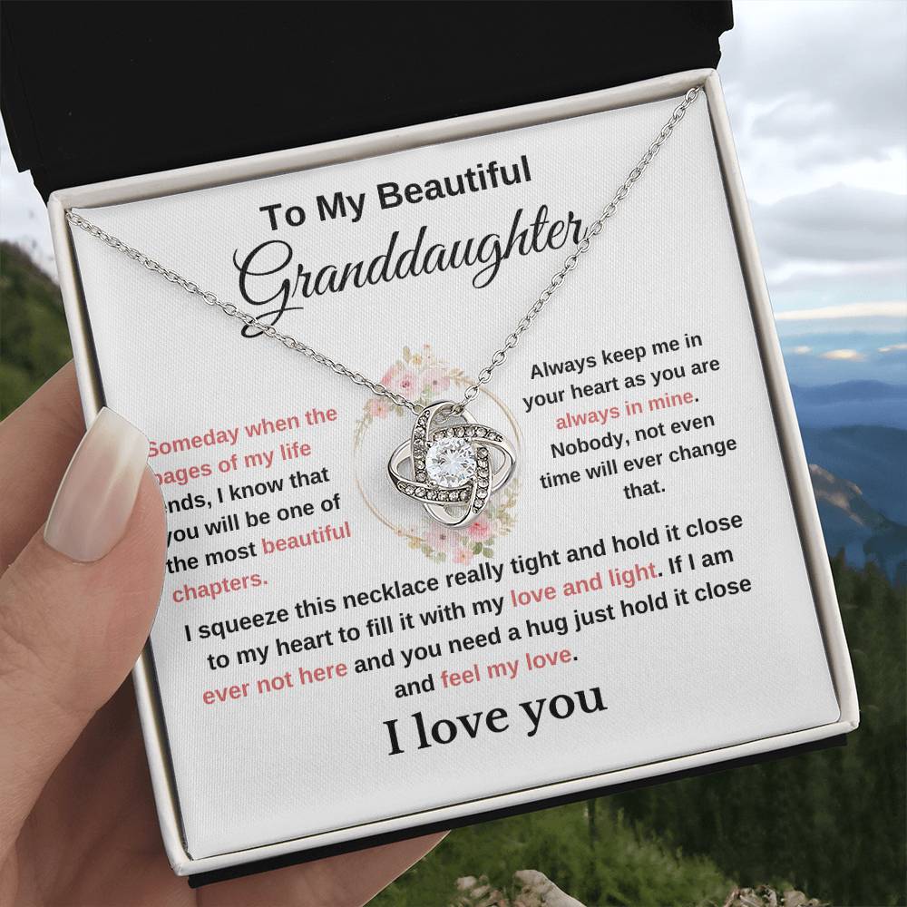 To My Beautiful Granddaughter-Love Knot Necklace