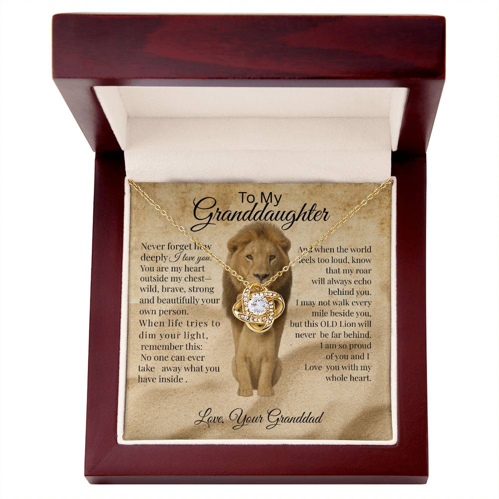 To My Granddaughter – Lion Heart Necklace Gift from Dad