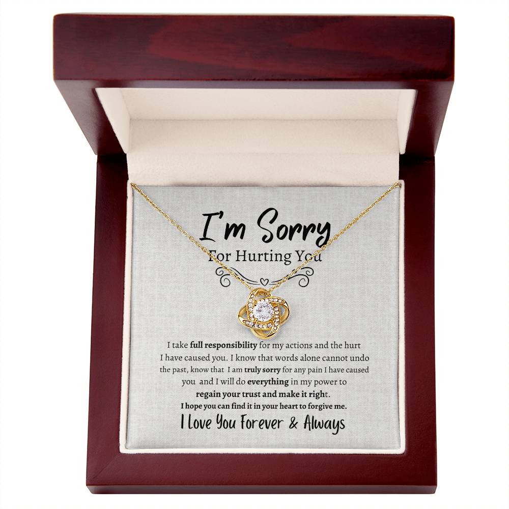 I'M SORRY AND WANT TO MAKE IT RIGHT LOVE KNOT NECKLACE